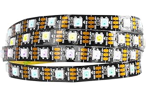 BTF-LIGHTING WS2812B 1m 60leds flexible individuellement adressable bande couleur rêve non-étanche DC5V PCB noir