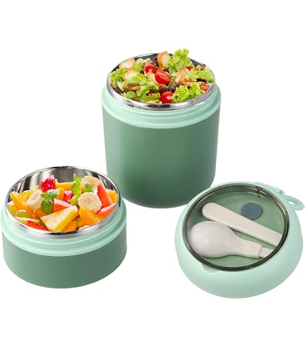 Thermos Alimentaire Isotherme 680 Ml En Acier Inoxydable - Sans BPA, Maintien Au Chaud - Pour Repas, Bouillie, Adultes Et Enfants - Vert