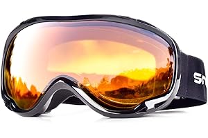 Snowledge Ski Snowboard Goggles with UV400 Protection, Skiing Snowboarding Goggles of Dual Lens with Anti Fog for Men, Women,Helmet Compatible