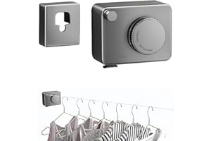 CATIME Wysuwana linka do bielizny, prać lina do wieszania 4,28 m, linia do prania, odzież ze stali nierdzewnej 304 do wnętrz na zewnątrz ścian (szara)