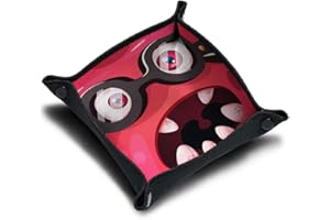 IMMERSION Piste de dés 21x21 cm - Plateau à dés Pliable Haute Qualité pour Jeu de Société - l'accessoire Parfait pour Vos Jeux - incassable - imprimé en France (Cool Monster Pink)