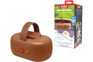ZAZU Robby Balancelle de Poussette Automatique - Intensité Réglable, Minuterie 40 Min, Capteur de Pleurs, Rechargeable USB-C, Résistant à l'Eau, Universel pour Poussettes & Buggys (Marron)