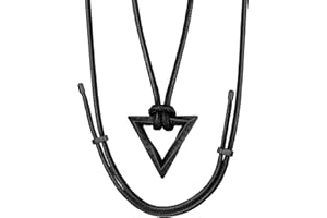 FaithHeart Collier Viking Homme, Pendentif Anneau de Möbius Acier Inoxydable, Cordon Cuir Pendentif Runique Rond/Triangle/Infini/Barre/Troll, Bijoux Amulette Porte Bonheur