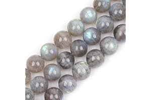 GEM-INSIDE CREATE YOUR OWN FASHION GEM-Inside AA Grade 12mm Blue Rainbow Labradorite Round Gemstone Semi Precious Loose Beads for Jewellery Making 15''
