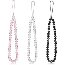 CAISYE Lot De 3 Dragonnes Perles Cristal - Pour Téléphone Portable Et Accessoires (3 Couleurs)