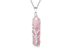 KARMAPLEDGE Women's Handcrafted Crystal Pendant; Spiritual Healing Crystal Necklace Pendant; Chakra Necklace; Crystal Jewellery Protection Necklace