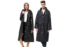 AKXLAX 2 Pezzi Poncho Antipioggia Donna Uomo, Poncho Impermeabile Adulti, con Maniche, Poncho Antipioggia Lungo Pieghevole Portatile per Concerto Emergenza