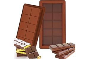 NathrBTV 2 Piezas Moldes de Silicona Molde Chocolate Molde de Silicona Para Chocolate Adecuado Moldes de Chocolato Profundo Molde de Barra de Chocolate Para Chocolates Pralinés y Dulces Caseros