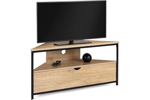 IDMarket - Mueble de TV de 100 cm de esquina Detroit con armario de diseño industrial