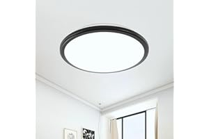 COMELY Plafonnier LED, 24W 2000LM Lumière Blanche Froide 6500K Rond Lampe de Plafond Etanche IP54, Luminaire Plafonnier LED pour Salle de Bain Salon Chambre Cuisine
