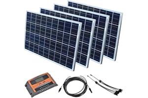 JWS Solar Set 12 V Solaranlage Solarkit PV Inselanlage Wohnmobil Solarmodul Laderegler, Wattzahl:400 W