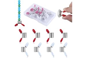 LEONTOOL Bead Stoppers 10mm Bead Clips for Jewellery Making Beading Wire Ends to Prevent Beads Falling Off Spring Steel Bead Tools for DIY Bracelets Necklaces with