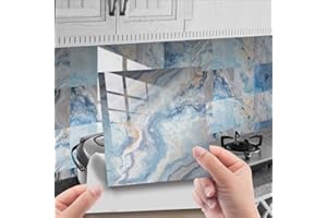 HORIWE Fliesenaufkleber Marmorierung Wandfliese Aufkleber 20 Stück Fliesensticker Fliesen Folie Selbstklebende Tapete Wasserdicht Wandaufkleber für Küche, Schrank, Möbel, Tisch