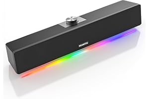 HEANTTV Computer PC Speakers, Dynamic RGB Gaming Speaker,PC Gaming Soundbar for Desktop Monitors,USB Powered Computer Speaker for PC, Laptop, Desktop, Smartphones [Dynamic RGB]