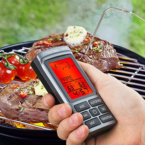 TROTEC BT40 Ofenthermometer kabelloses Grillthermometer Fleischthermometer Barbecue Digital BBQ Thermometer Funk Bratenthermometer bis 250 °C / 8 Fleischsorten einstellbar - 5