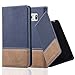 Produktbild Cadorabo Hülle für Samsung Galaxy S6 Edge - Hülle in DUNKEL BLAU BRAUN – Handyhülle mit Standfunktion und Kartenfach aus Einer Kunstlederkombi - Case Cover Schutzhülle Etui Tasche Book