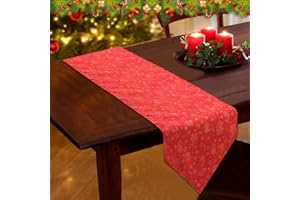 DTYGUIXE Runner da Tavola Natalizio Runner di Natale con Motivo Natalizio Decorazione 180x30cm Runner da Tavola di Natale in Lino Stampato per Casa Tovaglia Decorativa Festa
