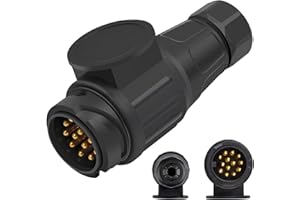 QLOUNI IP44 13 Pines 12V Conector Enchufe de Remolque de Conector de 13 Polos Barra de Remolque de Vehículo Terminal Tipo de N