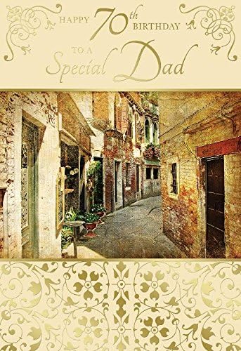 Happy 70th Birthday To A Special Dad Rustic Street Alley Design Happy Birthday Card