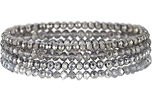 FULU AUTUMN Bracciale Donna Bohemien con Perle di Cristallo Multistrato Braccialetti con Perline Elastico Impilabili Gioielli Moda Estivi Regalo San Valentino per Lei