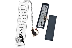 LOHENYOR Marque-Page Chat Noir En Forme De Chat, Cadeau pour Les Amoureux des Chat, Bague De Lecture, Décoration Chat, Marque-Pages Pour Enfants, Enseignants, Amateurs De Livres, Marque-Page Pour L'École
