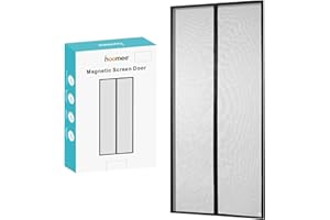 HOOMEE Fliegengitter Tür für Balkontüren 100x210, Magnetvorhang für Zuverlässigen Insektenschutz, Hochwertiges Gewebe mit 2 x Stärkeren Magneten für Perfekte Schließung, Nicht Kürzbar, Schwarz