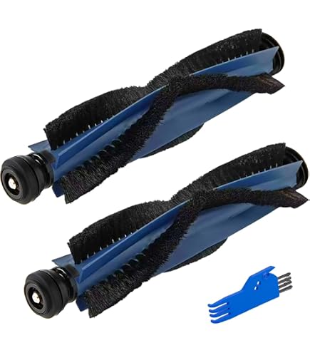 Ersatz-Bürstenrollen Für Eufy X10 Pro Omni – Gummi+Nylon, Waschbar, 2er Set Inkl. Reinigungsbürste