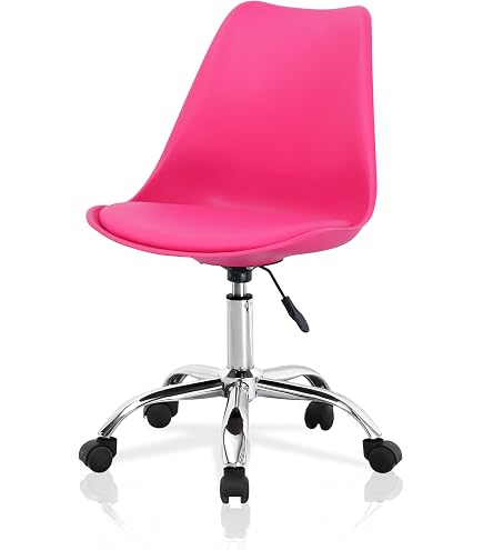 Sedia Scrivania Cameretta con Rotelle Rosa Velluto Tessuto Sedia Ufficio Ergonom
