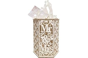 WERTAZ Hochzeitskartenkiste aus Holz Geschenkbox DIY Holz Hochzeit Karte Box für Hochzeit Brautparty Party Dekorationen