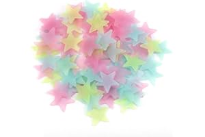 LOMYLM 100pcs Glow in The Dark Star Stickers 3D Luminous Star Wall Stickers for Ceiling Walls Kids Baby Girl Boy Bedroom Living Room Decoration