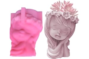 MILIAFLICK Silikonform Blumentopf Gießformen Silikon Mädchen 3D Silikonform DIY Beton Formen Gießformen Silikon Vase Beton Sukkulenten Pflanzgefäße Silikonformen Silikon silikonformen ostern