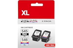 ‎RUDGUZ PG-545XL CL-546XL 545 XL Schwarz 546 XL Kompatibel für Canon Druckerpatronen 545 546 545XL 546XL Multipack PG 545 CL 546 PG545 für Canon MX495 Patronen TR4550 TR4650 TS3450 TS3150 (2er-Pack)