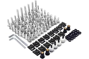 JFG RACING Vis Carenage Moto,Vis Fixation Carenage Visserie Carrosserie Moto Universels Boulons Kits CaréNages Alliage Aluminium pour la Plupart des Motos de Sport Motos de Rue Scooters-Argent
