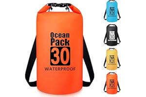 INVOOL Worek wodoszczelny, wodoodporna sucha torba 5 l, 10 l, 20 l, 30 l, sucha torba z regulowanym paskiem na ramię do uprawiania turystyki pieszej, pływania, raftingu, surfingu, biwakowania, wędkowania