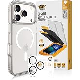 Buff iPhone Avantaj Paket - MagSafe Uyumlu Şeffaf Hybrid Kılıf + Easyfit 5D Ekran Koruyucu + Lens Koruyucu (Siyah (5D Privacy