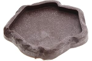 Saim Reptile Food Dish Pets Feeding Plate Reptile Feeding Bowl Resin Bowl for Turtle Tortoise Lizard Frog Terrapin Gecko Spider Snake Pet Breeding Tray