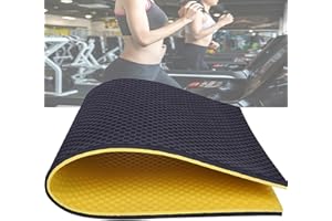 PPGE HOME Tapis Insonorisant pour Tapis de Course,Moquette Acoustique,Tapis Anti Vibration,Tapis Caoutchouc Antidérapant Imperméable Tapis de Sport Cardio-training Fitness a la Maison Black+Yellow-200×100×2.5cm