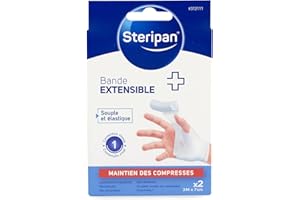 Steripan - Bande Extensible - Souple et Élastique - Maintien des Compresses - 3m x 7cm - x2