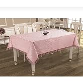 Beyazıt Tekstil Lace Stain-Free Carefree Fabric Tablecloth Pink 160 x 220 byzt241