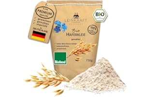 ‎LEINKRAFT BODENSEE Bio-Haferkleie gemahlen feines Mehl mit Keim Proteinreich 1500g hoher Ballaststoffgehalt