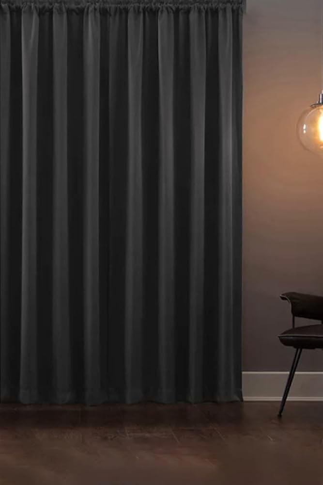 ÖZENEV Blackout Işık Geçirmez Fon Perde Füme Pilesiz Ekstraforlu Karartma Güneşlik 300x260