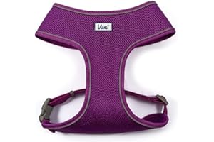 Ancol Viva Comfortable Reflective Breathable Purple Mesh Dog Harness Walking Collar 53-74 cm, Large