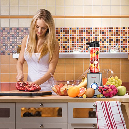 Excelvan Mini Smoothie-Maker mit Trink-Flasche Sport Standmixer 600mL 300W Shake Mixer Edelstahl BPA-frei Tritan - 5
