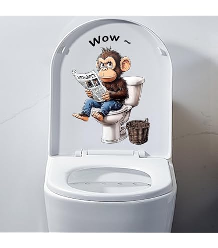 Funny Toilet Stickers - Hilarious Bathroom Decals With Witty Quotes For Toilet Seat & Restroom Door Decor (Removable Vinyl)