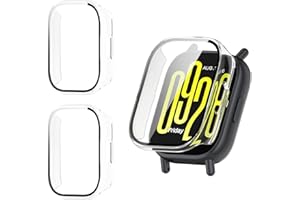 Haofun 2 Piezas Fundas Compatible con Xiaomi Redmi Watch 5 Active, para Protector Pantalla Cristal Templado HD Protección Completa PC Dura Estuche Case - Transparente