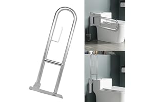JOLIJOUR Maniglione Bagno Disabili 70 cm Pieghevole per WC Con Porta Carta Igienica - Barra Di Sicurezza per Handicap in Acciaio Inossidabile - Supporto per Toilette