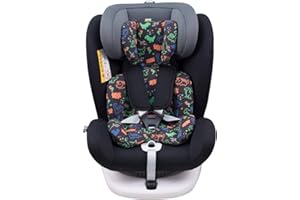 JYOKO KIDS Funda de algodón para reductor de silla de coche compatible con Joie Stages, Every Stages (HAPPY DINO)