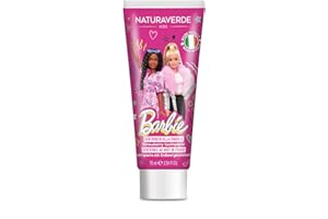 NATURAVERDE Kids -Barbie Dentifricio Bambini Gusto Fragola 75ml, Formula Delicata, Previene le Carie