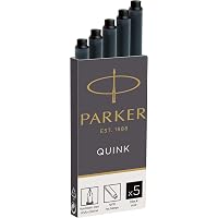 Parker Quink Standard Tintenpatronen – 5 Stück, Blau/schwarz, Für Parker Füllhalter