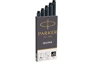 ‎PARKER Parker Tintenpatronen für Füller | lange Patronen | schwarze QUINK Tinte | 5 Stück